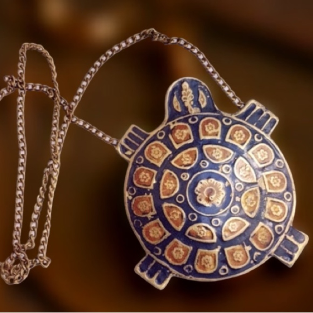 Turtle Necklace by Golden Hands Lee Bernay Designs Vintage Brass